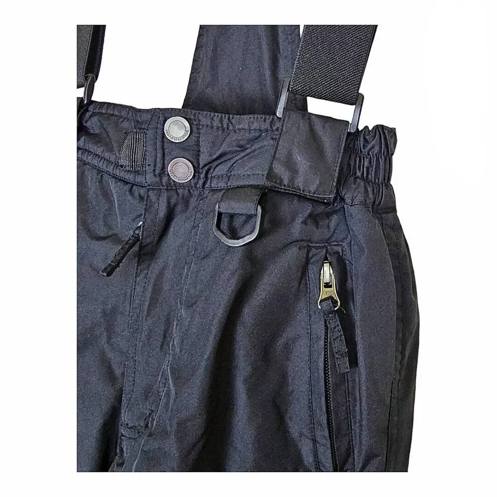 Waterproof 32 Degrees Black Bib Ski Pant with Zip Off Suspender Size 5/6